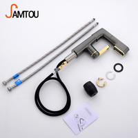 Robinet de lavabo solide Pullwash, lavabo en verre trempé, robinet de lavabo intelligent à thermostat électronique numérique avec affichage de la température