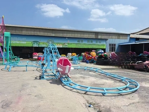 Option de train de montagnes russes en acier intérieur pour enfants pour aire de jeux et parc d'attractions Mini divertissement en plein air à propulsion humaine - Product Image 3