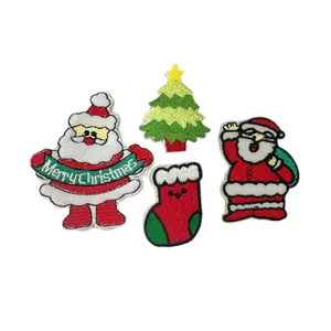 圣诞树上的优质小最小起订量铁雪人刺绣补丁圣诞亮片圣诞补丁t恤字母