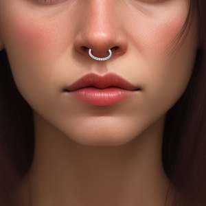 Anneau de nez en alliage de titane en forme de D avec zircone G23, bijou de piercing tendance pour usage quotidien - Product Image 1