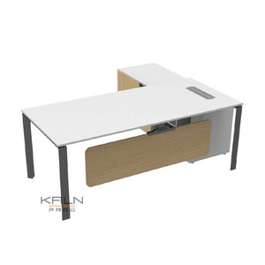 Bureau de direction en forme de L moderne et simple, vente directe d'usine Vina, avec pieds en aluminium réglables, table d'ordinateur pour manager - Product Image 5