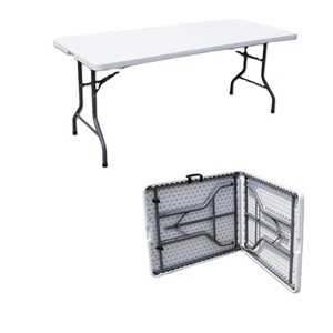 6ft Catering HDPE Garden White Portable Camping Rectangle Half Foldable Plastic Picnic Folding Outdoor Table Manufacturer