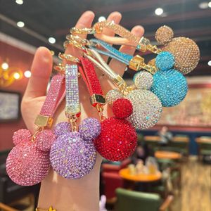 Porte-clés <span class=keywords><strong>Mickey</strong></span> en strass de cristal, forme 3D, léger, accessoires en métal brillant, pendentifs, cadeaux pour femmes, <span class=keywords><strong>sac</strong></span> à main - Product Image 2