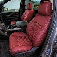 Sarung Jok Mobil Custom Fit 5 Kursi Kulit Sintetis untuk Dodge RAM 1500 RAM 2500 3500 1500 Classic 2011-2023 2024 Pola Sarang Lebah