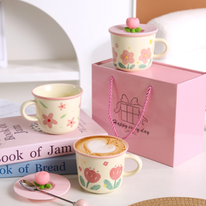 Cute Cartoon Kids Water <b>Cup</b> Competitive Price OEM Custom Acceptable Floral Porcelain Mugs Reusable Food Safe Business Gifts - Product Image 2