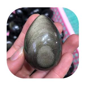Golden Sheen obsidiana cristal Yoni huevo cristal Natural artesanía piedra semipreciosa herramienta <span class=keywords><strong>de</strong></span> masaje curativo para la venta - Product Image 2