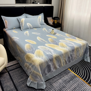 Parure de lit 100 % coton brossé épais, style luxe, housse de couette, drap plat, 3 ou 4 pièces, linge de lit chaud pour l'automne et l'hiver - Product Image 3