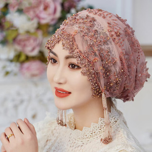 2025 प्रीमियम इस्लेमिक बेडेड टासल घूंघट-कारीगर हस्तनिर्मित हस्तनिर्मित हिजाब - Product Image 6