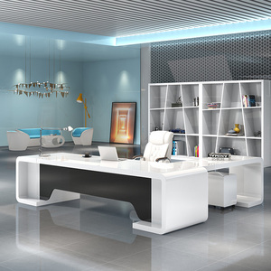 Table de travail par ordinateur de haute qualité Mobilier de bureau pour patron Bureau de secrétaire de direction Table de bureau en forme de L - Product Image 6