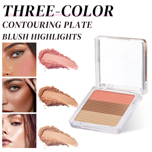 Palette de contouring trois couleurs : Poudre illuminatrice et scintillante, fard mat tout-en-un pour un contouring naturel - Product Image 1