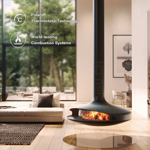 Cheminée intérieure à <span class=keywords><strong>bois</strong></span> MEISU.CH Truefire Combustion, chauffage décoratif d'ambiance, 1000/1200 mm - Product Image 1