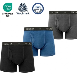 Boxers en laine mérinos OEM ODM à marque privée, écologiques, résistants aux odeurs, <span class=keywords><strong>sous</strong></span>-vêtements pour hommes, respirants, en spandex, pour le sport - Product Image 2
