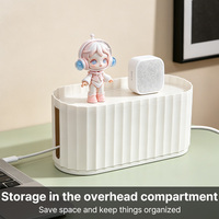 Boîte de gestion des câbles de bureau, boîte de rangement pour multiprises, boîte de dissimulation des câbles, organiseur de câbles de données et de prises avec couvercle
