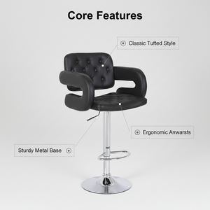 Chaises de <span class=keywords><strong>bar</strong></span> réglables en hauteur de tabouret de <span class=keywords><strong>bar</strong></span> de comptoir de cuisine assis en cuir populaire avec bras - Product Image 2