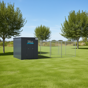 Casa para Perros Gallantwud de 65x259.4x71.3 Pulgadas en Acero Galvanizado con Corral, Refugio para Mascotas al Aire Libre - Product Image 2