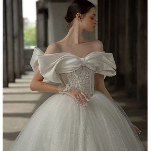 <span class=keywords><strong>Robe</strong></span> <span class=keywords><strong>de</strong></span> mariée épaules dénudées, nouvelle collection, élégante, en tissu principal texturé <span class=keywords><strong>de</strong></span> qualité supérieure, style français, <span class=keywords><strong>grande</strong></span> traîne légère, pour femmes enceintes - Product Image 2