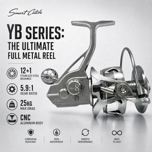 Moulinet Spinning YB8000 OEM Personnalisé Entièrement Métallique, Frein Max 25KG, Système Étanche en Fibre <span class=keywords><strong>de</strong></span> Carbone, Fournisseur Professionnel d'Équipement <span class=keywords><strong>de</strong></span> Pêche en Mer - Product Image 1