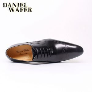 Chaussures Oxford pour hommes de haute qualité, grandes tailles, respirantes, à bout pointu, en cuir de vachette, élégantes, formelles et décontractées - Product Image 5