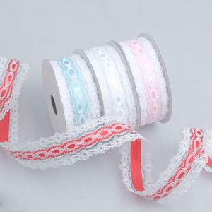 Ruban en dentelle polyester de 3 cm, 10 yards, couleur personnalisée, pour bouquets de mariage, emballage cadeau, décoration florale - Product Image 1