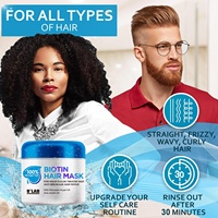 Masque capillaire naturel à la biotine OEM ODM, traitement capillaire à la kératine, soin profond pour cheveux faibles et abîmés, masque capillaire à l'huile d'argan en pot