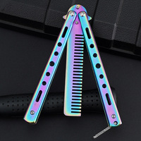 Couteau d'entraînement papillon Portable pliable CSGO Balisong formateur couteau à fléau de poche lame non coupée peigne papillon pour outil d'entraînement