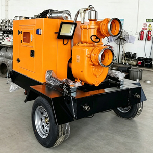 Pompe à eau de 12 pouces à grand débit, refroidie par eau, 4 cylindres, pour eaux usées municipales, unité de pompe à eau d'urgence SD15~400, portable, à air comprimé - Product Image 3