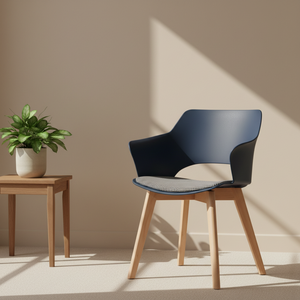 Nouvelle Chaise de Salle à Manger en Plastique à Dossier Haut avec Pieds en <span class=keywords><strong>Bois</strong></span>, Idéale pour Restaurants, Cafés, Bureaux et Chambres – Design Moderne et Abordable - Product Image 5