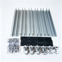 Supports de montage solaire pour toiture, rail court en aluminium avec embouts réglables, kit d'installation pour toiture en tôle métallique