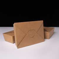 Boîte à lunch jetable en gros, en papier kraft pliable, conteneur bento à emporter, avec logo OEM personnalisé, en vrac, biodégradable, éco-responsable