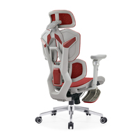 Chaise de jeu ergonomique personnalisée, confortable, en maille rouge, robuste, avec accoudoirs 6D, dossier inclinable, support lombaire et repose-pieds, Silla Gamer