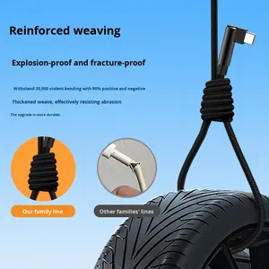 <span class=keywords><strong>C</strong></span>âble de charge rapide 6A de haute qualité et <span class=keywords><strong>c</strong></span>âble <span class=keywords><strong>USB</strong></span> A vers <span class=keywords><strong>Type</strong></span> <span class=keywords><strong>C</strong></span> de 1m 2m 3m 5m 8m, <span class=keywords><strong>c</strong></span>âbles de charge à 90 degrés pour téléphone - Product Image 5