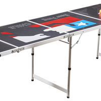 Table de bière-pong interactive pliante pour jeux d'extérieur personnalisés