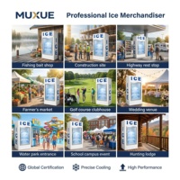 Congélateur vitrine Muxue à porte vitrée, capacité 650L, refroidissement par air, bac de stockage de glace, armoire à glace commerciale
