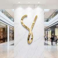 Lettres 3D personnalisées en acrylique miroir or et argent, signalétique en cristal pour la décoration festive et le branding d'événements spéciaux