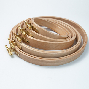 Cerceau de broderie en bois de hêtre de 2cm de hauteur, cadre rond en bois épais, outil de broderie pour le bricolage. - Product Image 2