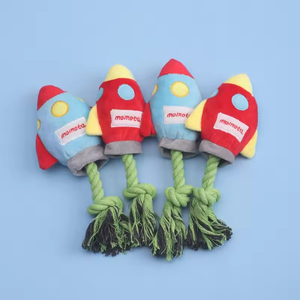 Juguete de Peluche para Perros, Diseño de Cohete Pequeño con Nudos de Algodón, Resistente a las Mordidas, Interactivo, Venta al Por Mayor - Product Image 3