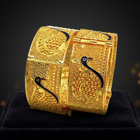 Bracelets de mode en gros Kada plaqués or 14K 18K 24K en laiton avec motif paon pour bijoux de mariages traditionnels