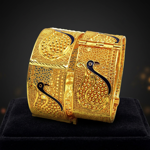 Bracelets de mode en gros Kada plaqués or 14K 18K 24K en laiton avec motif paon pour bijoux de mariages traditionnels - Product Image 2