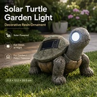 Lampe de jardin en résine durable au design unique avec yeux lumineux, panneaux solaires intégrés, décoration de jardin en forme de tortue, alimentée par l'énergie solaire