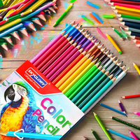 Lot de 24 crayons de couleur HB en bois, non toxiques, conformes EN71, hexagonaux, pour enfants, école, dessin, art, papeterie, sublimation