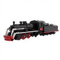 Ensemble de blocs de construction créatifs DIY en plastique pour locomotive de train MOC, idéal pour l'affichage, les cadeaux de festival et la collection adulte