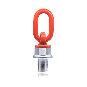 Perno giratorio industrial con ojo rojo y vástago roscado para aplicaciones de elevación - Product Image 6