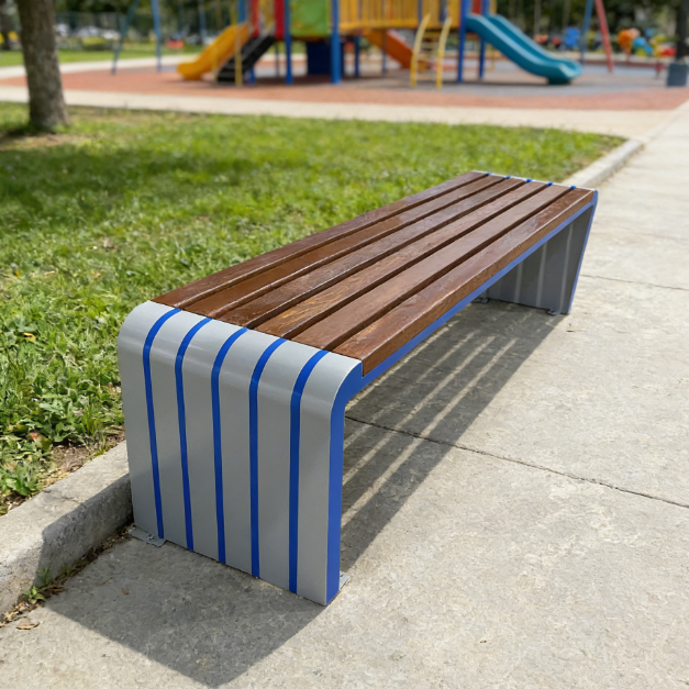 Modern Stainless Steel Antiseptic Park Bench for Outdoor Use