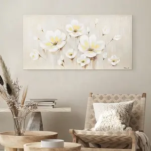 Eaglepresentes design original de flor branco, pintura chinesa flor, decoração de casa, luxo, elegante, pintura a óleo floral, on-line