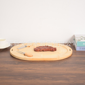 Plateau à fromage en bambou, ensemble de couverts, plateau ovale en bois pour servir le fromage, les fruits, le pain, planche à découper - Product Image 3