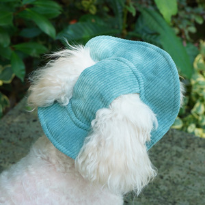 Chongtapet Gorro tipo pescador monocromático con protección solar para perros pequeños, estilo moderno de verano - Product Image 3