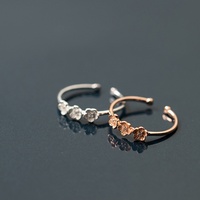 Bagues ajustables tendance pour femmes, bijoux en argent sterling 925, bague de fiançailles en or rose, bagues à fleurs