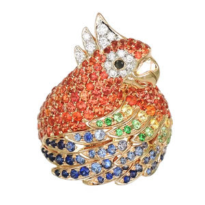 แหวนผู้หญิง ทรงลูกแพร์ ประดับพลอยโกเมน ซิคอน งานแต่งงาน งานเลี้ยง สีนกแก้ว ดีไซน์ ของขวัญหมั้น - Product Image 1