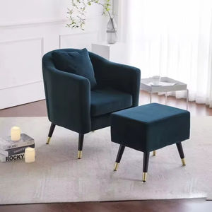 <span class=keywords><strong>Fauteuil</strong></span> de style nordique contemporain, coussin épais confortable, <span class=keywords><strong>fauteuil</strong></span> d'appoint en velours jaune, repose-pieds - Product Image 3