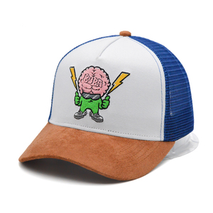 Gamuza inferior A-Frame bordado algodón 2 tonos perfil bajo esponjoso sublimación impreso leopardo OEM gorra <span class=keywords><strong>de</strong></span> camionero sombrero - Product Image 2